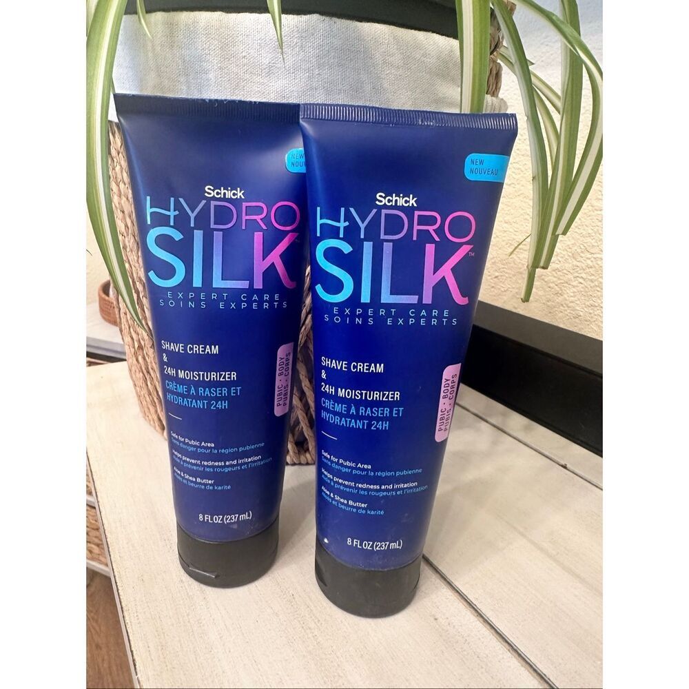 Schick Hydro Silk Shave Cream and 24 Hour Moisturizer x2 New